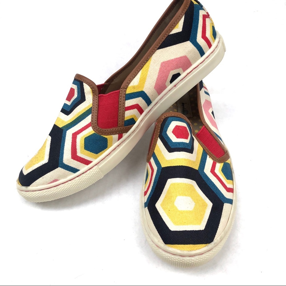 Boden Geometric Print Canvas Slip On Sneakers 10.5 - Picture 1 of 11